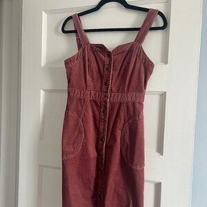 Anthropologie mauve corduroy dress